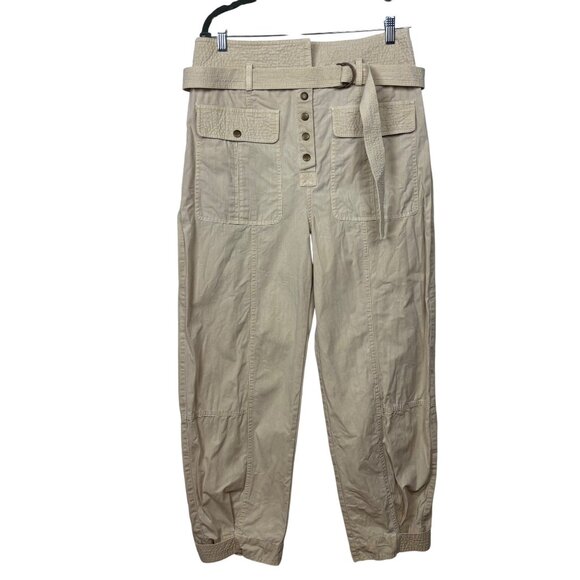 Ulla Johnson Pants - Ulla Johnson 12 Charline high rise belted Pants Beige Tan Pale Oak Quiet Luxury